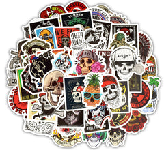 White Smoke Skull head doodle sticker (50 pieces)