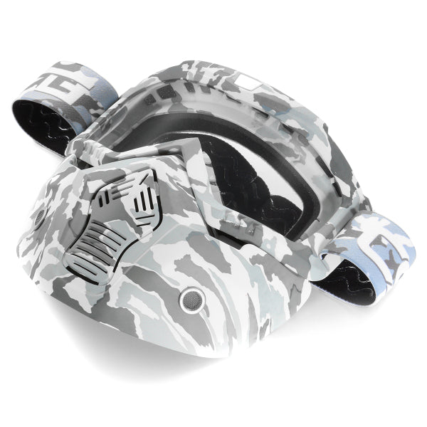 Gray Motorcycle Helmet-in Goggles Clear Dark Grey Lens Detachable Modular Mask