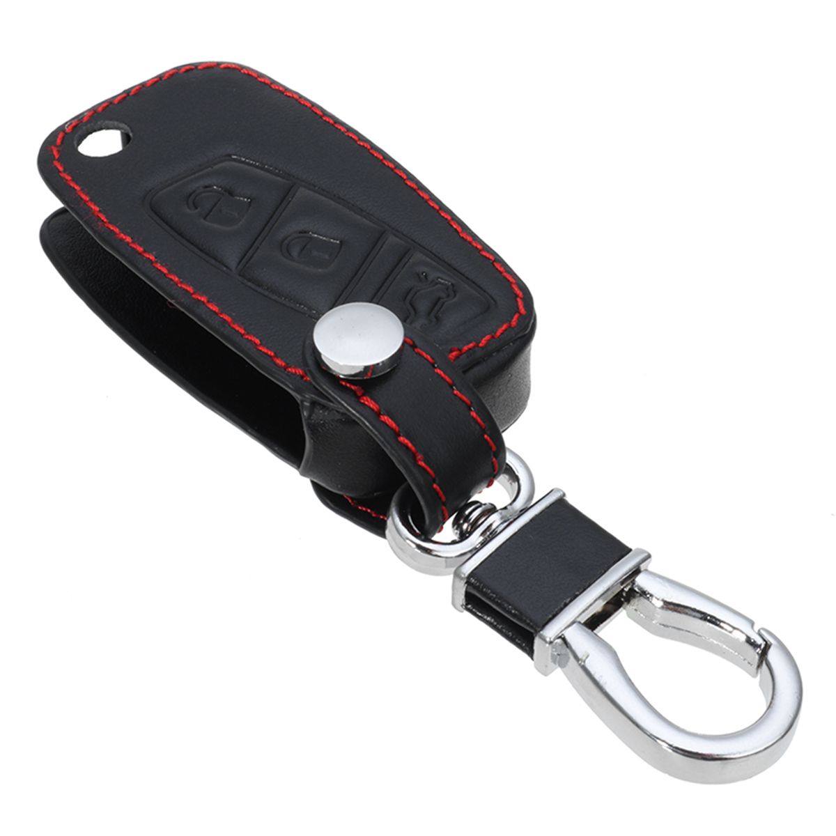 3-Bottons PU Leather Car Key Shell Case/Bag Cover for FIAT Panda Stilo Punto Doblo Grande - Auto GoShop