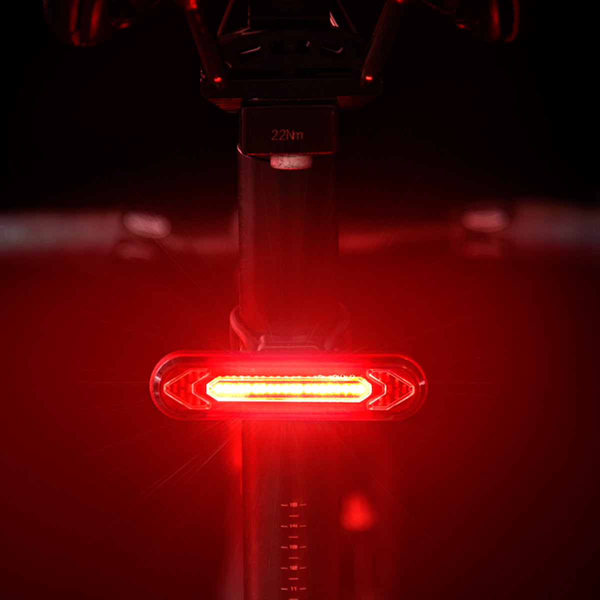 Red Wireless USB Rechargeable Remote Control Turn Signal Bicycle Tail Light 50 Lumen