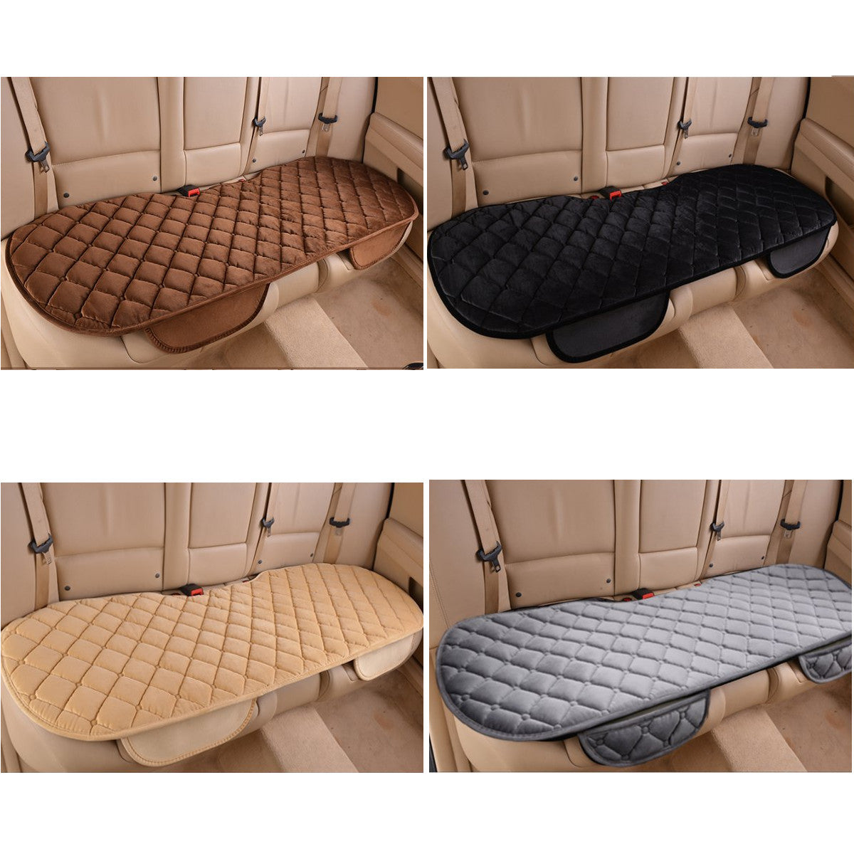 Universal Rhombus Rear Row Car Seat Cover Small Mat Auto Chair Cushion - Auto GoShop