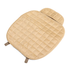 Monolithic Single Front Row Car Seat Cushion Cover Pad Breathable Comfort Common (Beige) - Auto GoShop