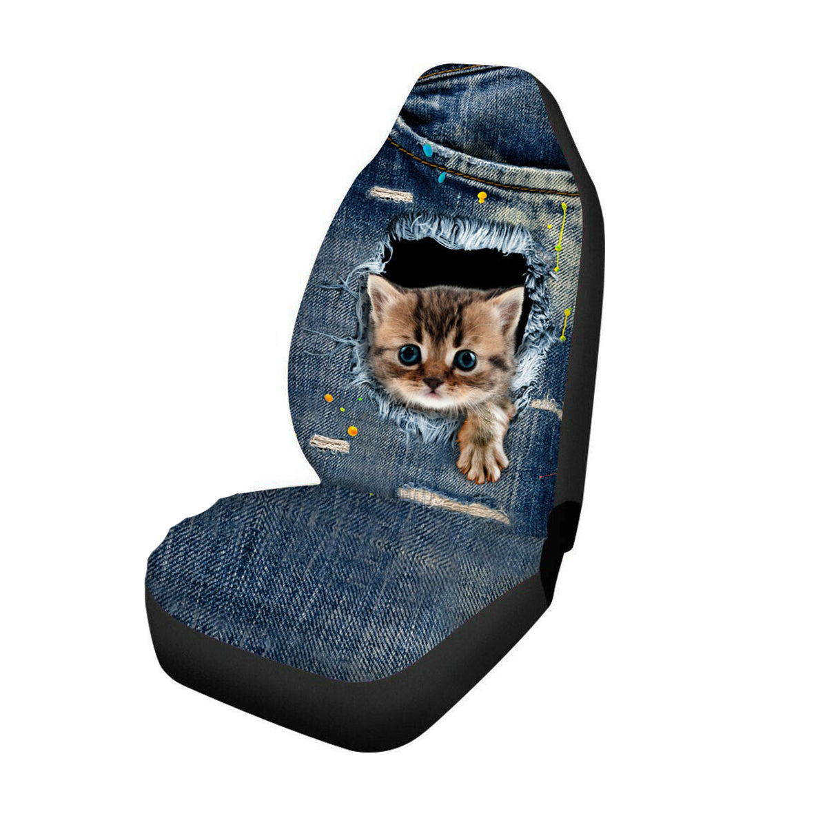 1PCS Single Seat Car Front Seat Cover Protector Universal Cushion Animal Printed - Auto GoShop