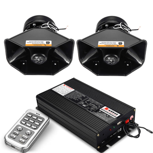 18 Siren Loud Warning Alarm Police Siren Horn Amplifier Car Speaker System 400W - Auto GoShop