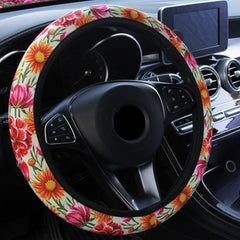 Fashion Universal Sunflower Printed Elastic Band Steering Wheel Covers - Auto GoShop