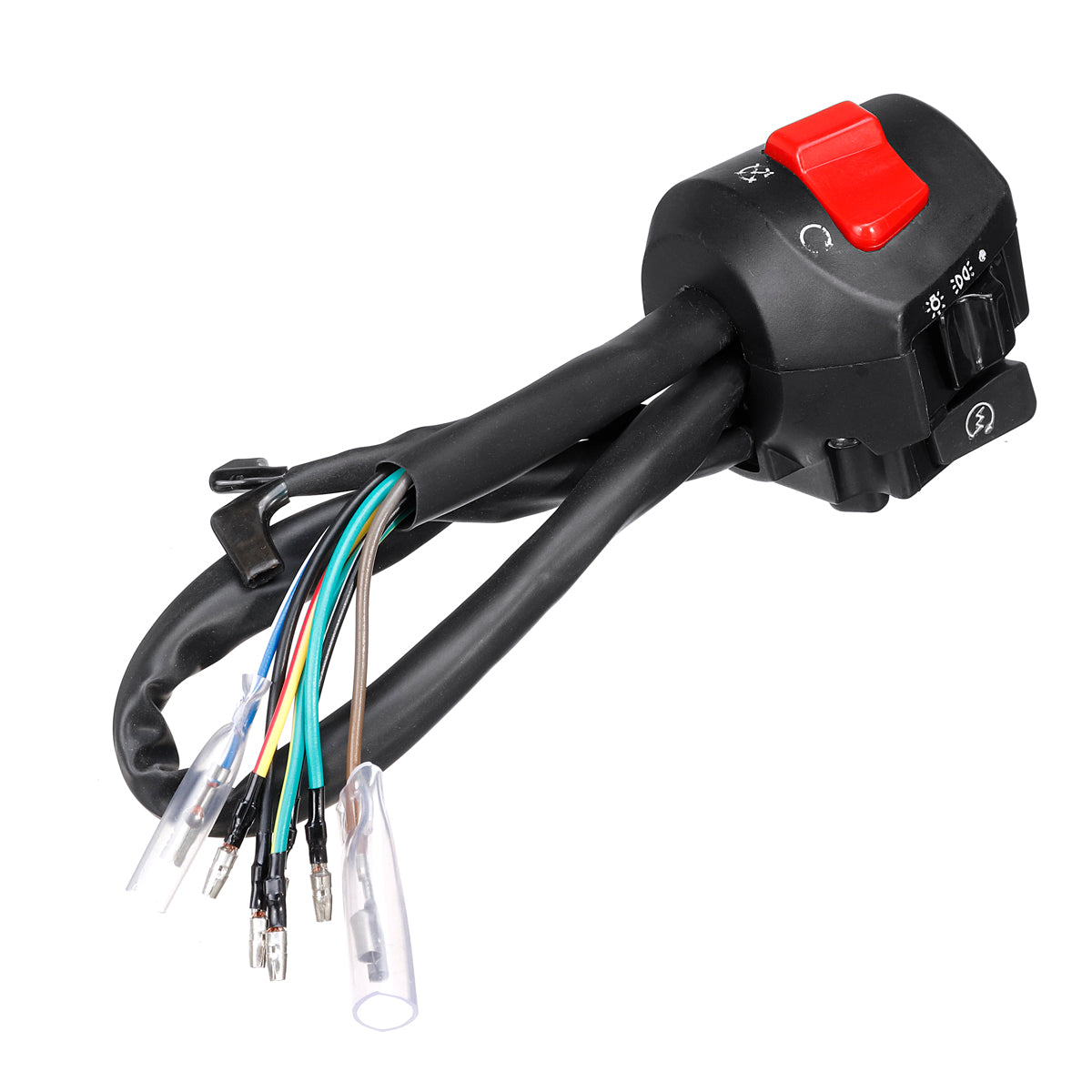 Dark Slate Gray 12V Motorcycle 7/8" Handlebar Horn Turn Signal Headlight Electrical Start Switch Double Throttle