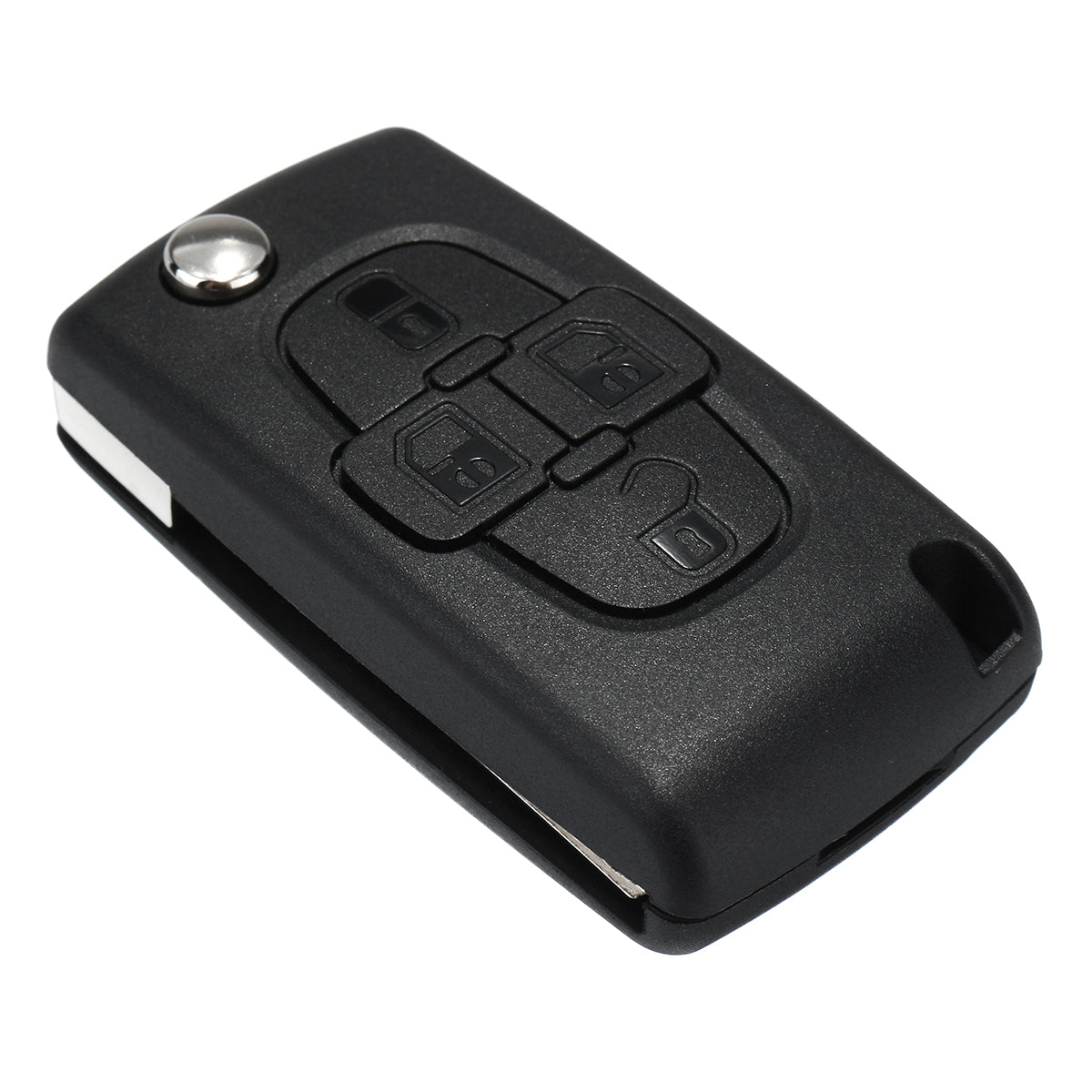 4 Buttons Remote Flip Key Fob Case Shell Battery For Peugeot 1007 & Citroens C8 - Auto GoShop