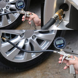 Slate Gray 220PSI  LCD Digital High Accurate Pressure Gauge Car Motorcycle Air Tire Tyre Inflator