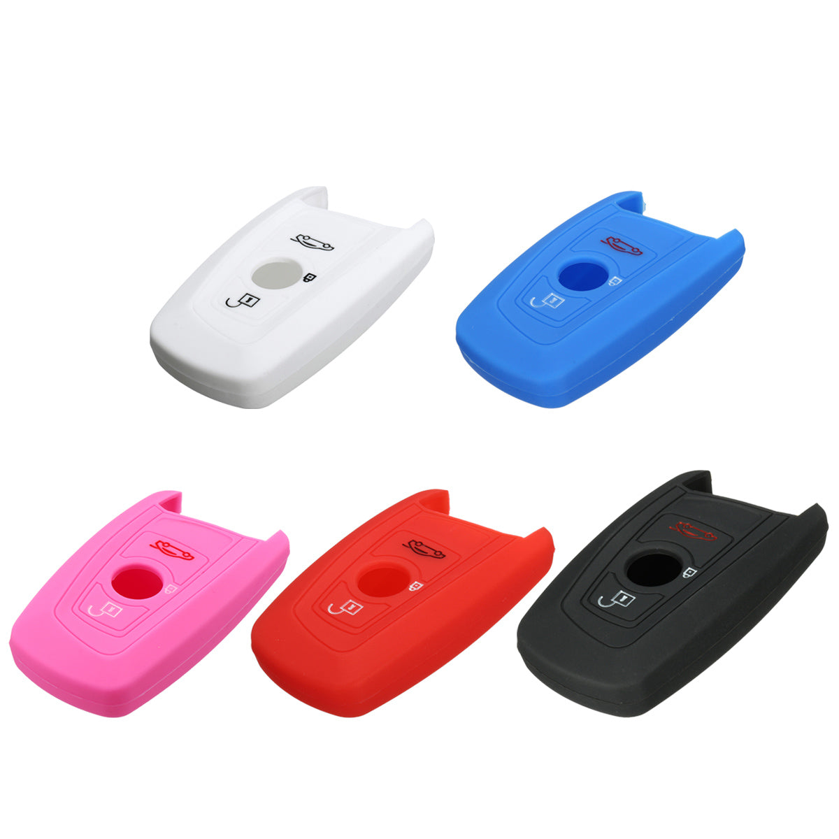 Orange Red Silicone Remote Key Cover Case Holder 3 Buttons for BMW 3 5 Series X1 X4 X5