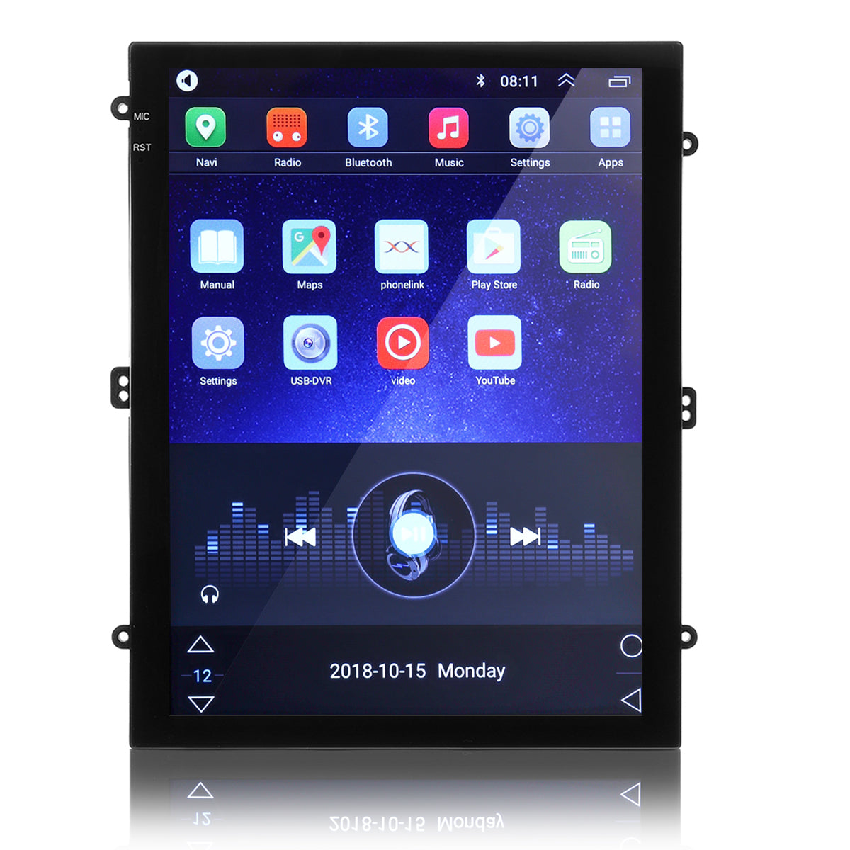 YUEHOO 9.7 Inch 2DIN for Android 8.1 Car Stereo Multimedia Player Quad Core 1+16G 2.5D Portrait Screen GPS WIFI FM Radio - Auto GoShop