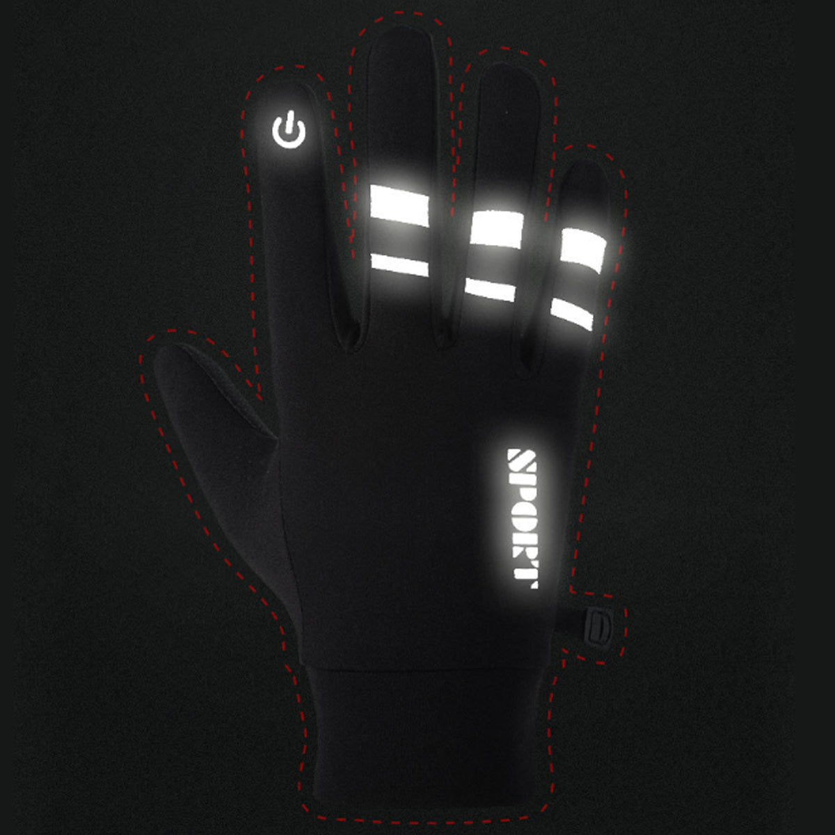 Dark Slate Gray Winter Cycling Warm Windproof Waterproof Anti slip Thermal Touch Screen Gloves