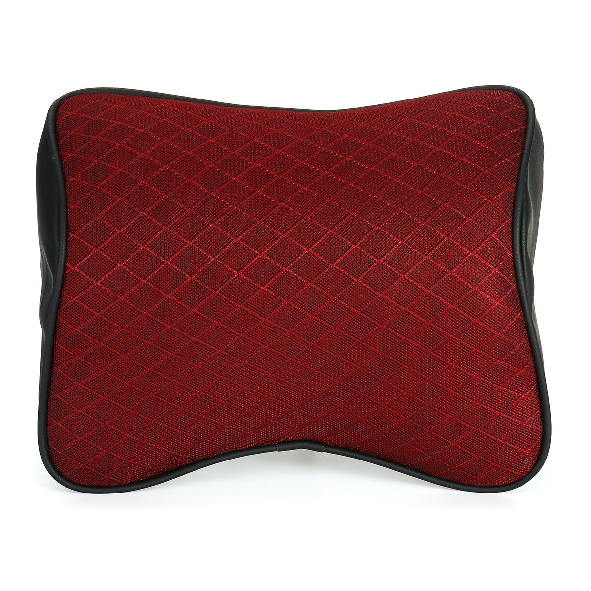 Dark Red Leather Memory Foam Car Pillow