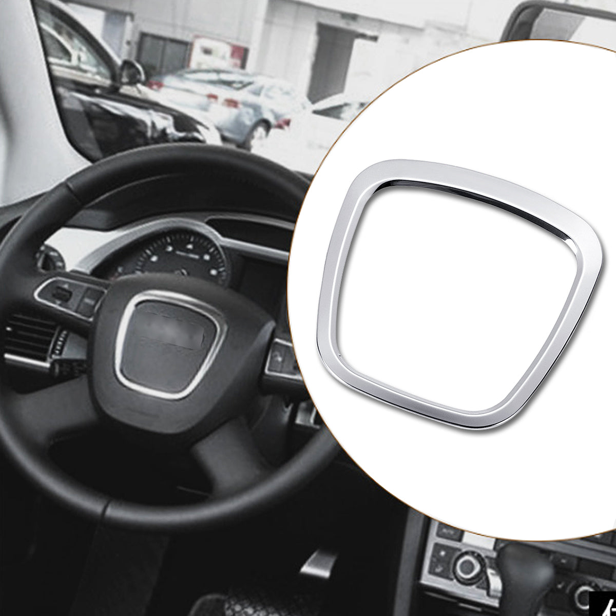 Aluminium Alloy Car Steering Wheel Sticker Body Emblem Trim for Audi A3/A4/A5/Q5/Q7 - Auto GoShop