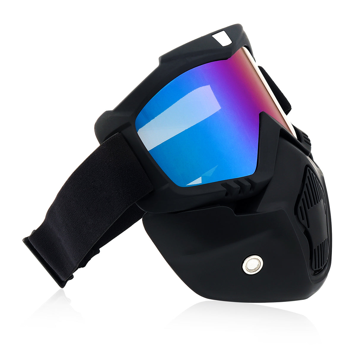 Dodger Blue Detachable Motorcycle Face Mask Shield Goggles Off Road Motocross MX ATV Dirt Bike Glasses Eyewear