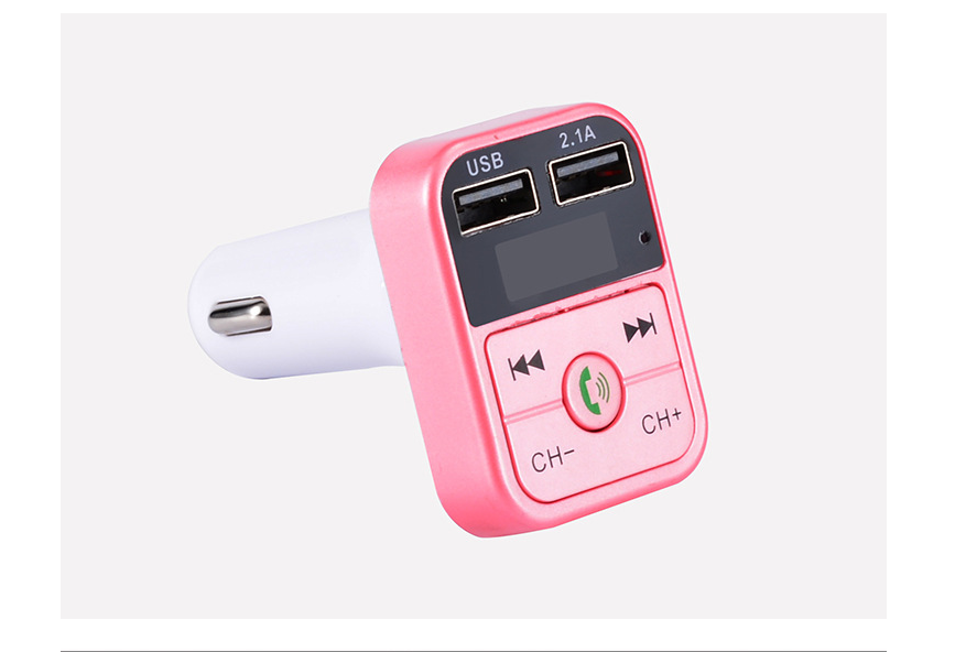 Light Pink B2 car Bluetooth MP3 hands-free phone car MP3 player FM transmitter car charger receiver car charger
