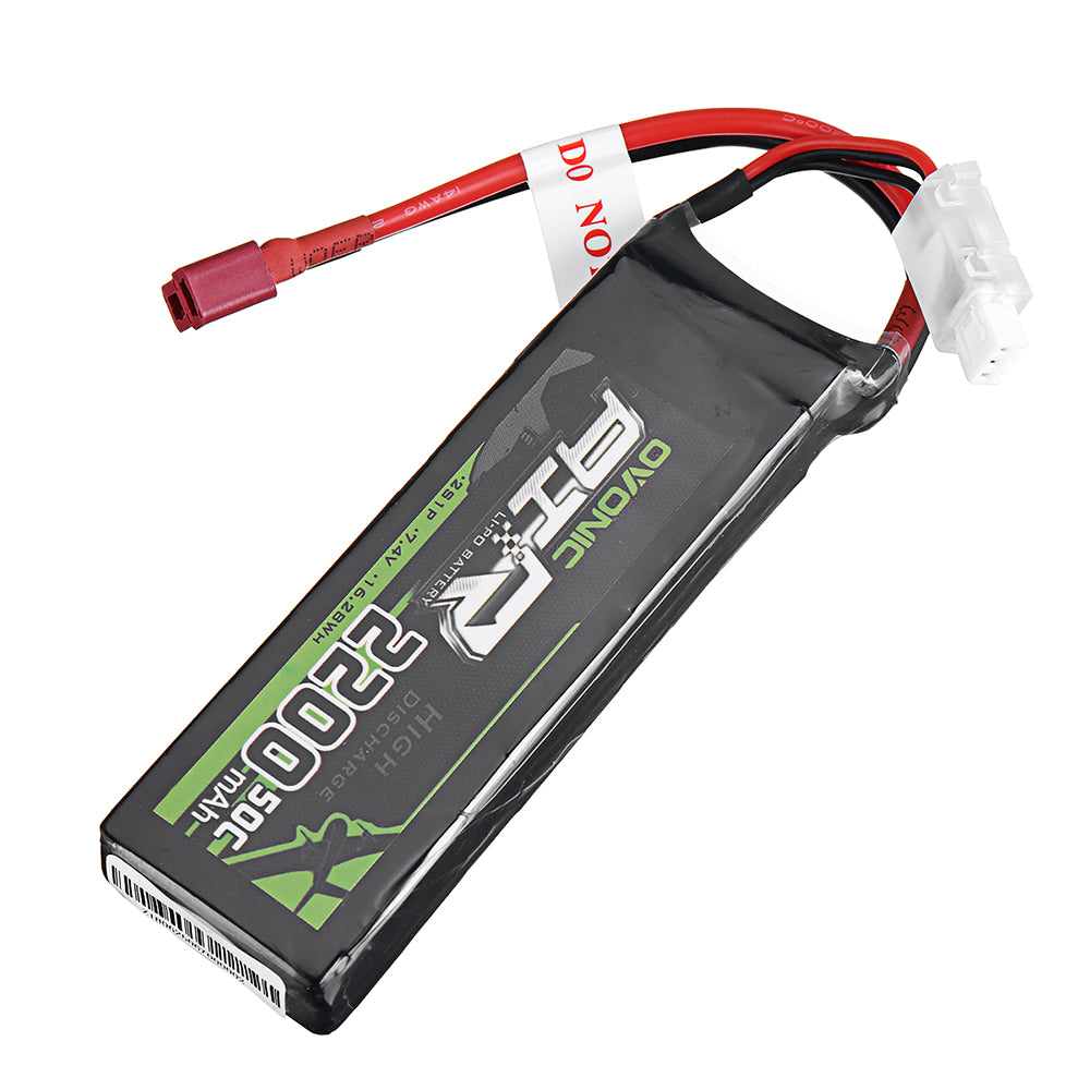 Dim Gray Ovonic 7.4V 2200mAh 50C 2S Lipo Battery XT60 Plug for RC Car