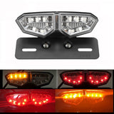 Dark Slate Gray 12V Motorcycle 18 LED Tail Brake Light Turn Signal License Plate Lamp Clear Lens