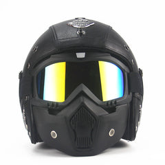motorbike Harley Leather helmet - Auto GoShop