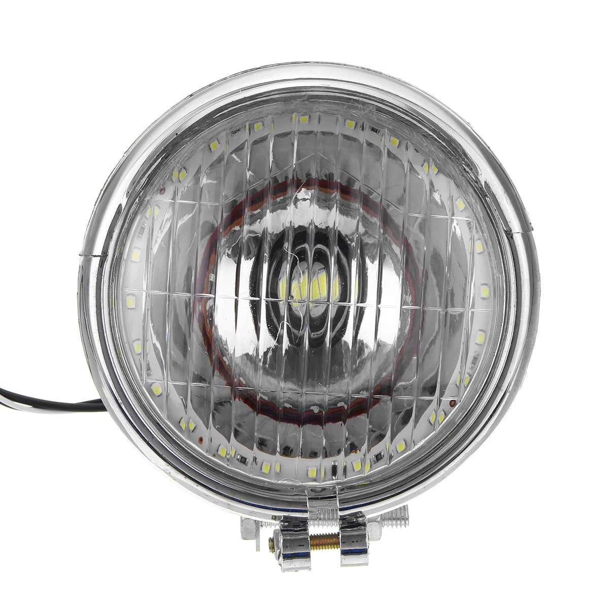 Dim Gray 12V Retro LED Motorcycle Bullet White Headlights Hi/Low Beam Super Bright Light