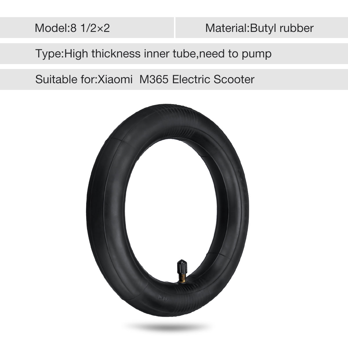 Dark Slate Gray 8 1/2 x2 Inner Tube Air Tire Electric Scooter Tyre Wheels For M365