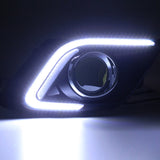 Dark Slate Gray For Mazda 3 Axela 2014-2015 White LED Daytime Running Fog Light DRL Yellow Turn Signal