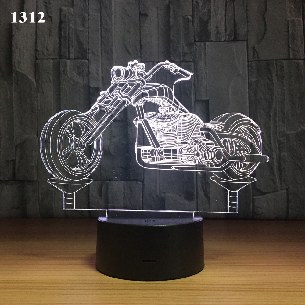Gray Motorcycle led desk lamp