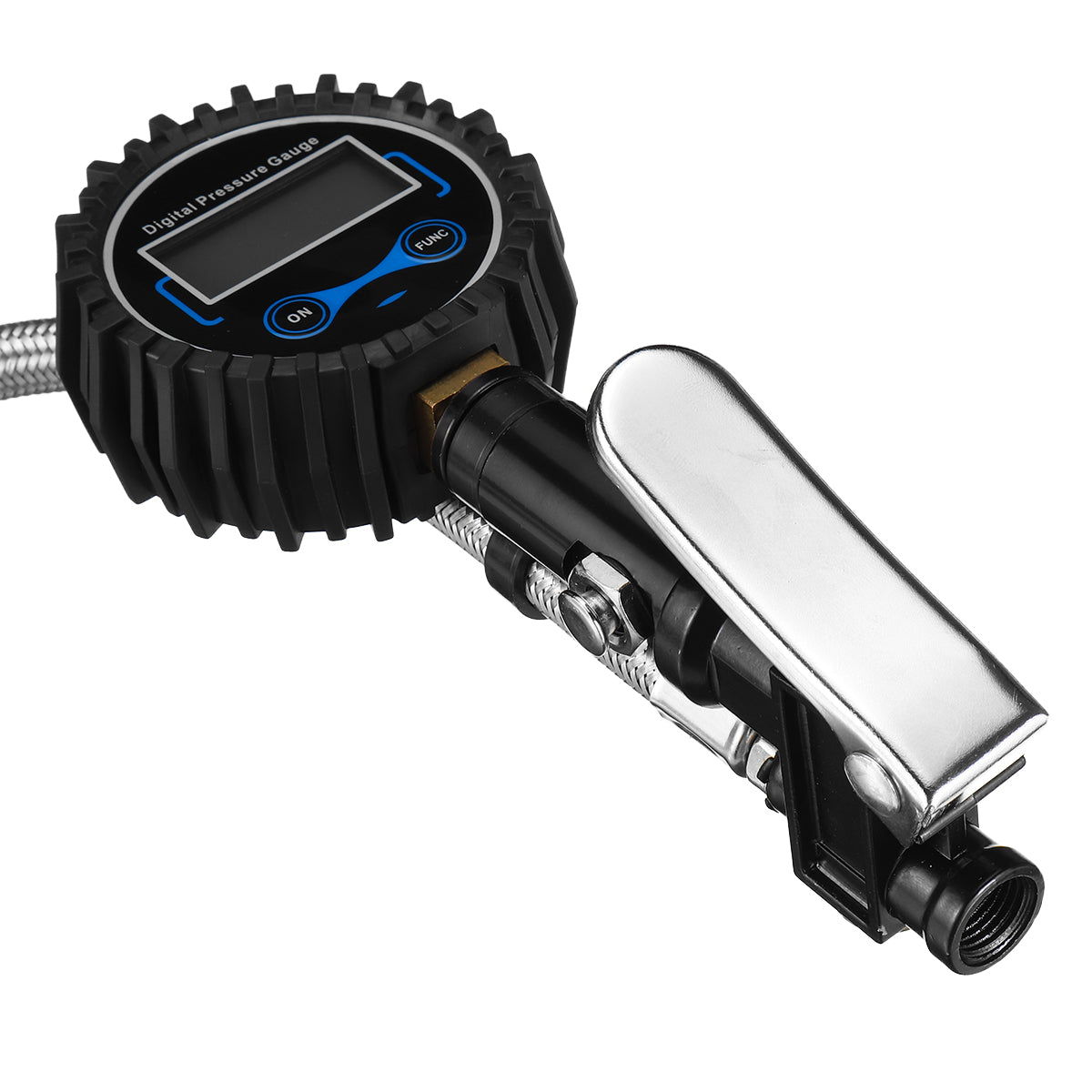 Black Digital Tire Inflator Gauge Air Compressor Pump Quick Connect Coupler for Car Truck Motorcycle