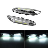 Black Pair LED Dynamic Side Marker Lights Repeater Turn Indicator Lamps White/Yellow For BMW E46 E60 E82 E88 E90 E92 E93