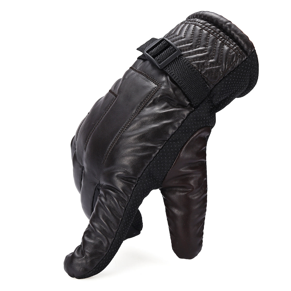 Dark Slate Gray Warm Gloves Mittens Simulation Leather Full Fluff Windproof Motorcycle Cold Protection