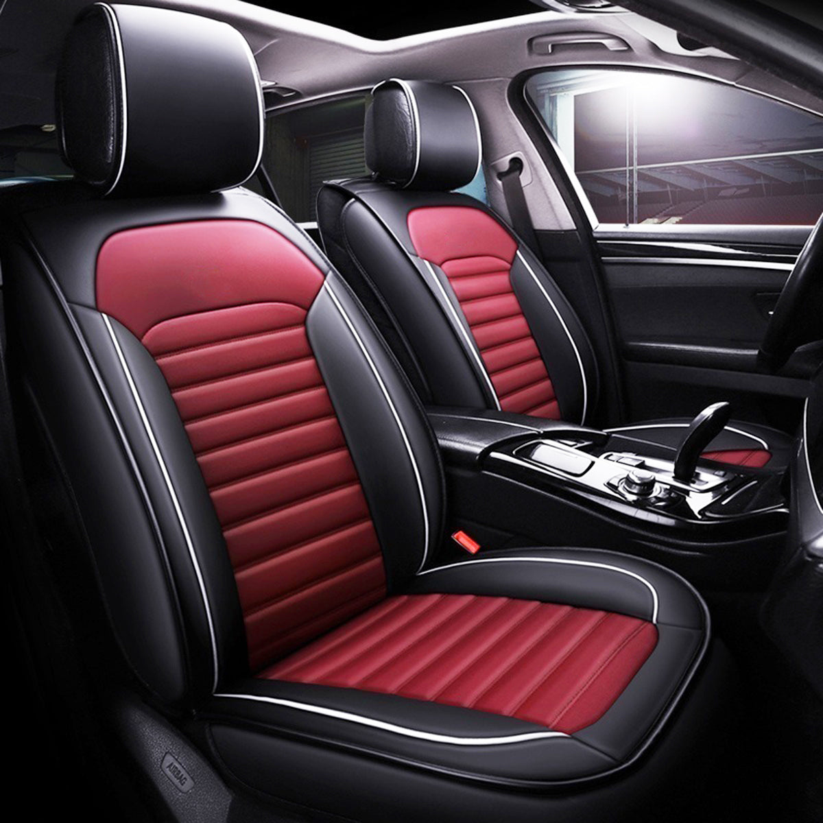 1Pc Front Car 5/7 Seat Cover Waterproof Dustproof PU Leather Protector Mat Pad - Auto GoShop