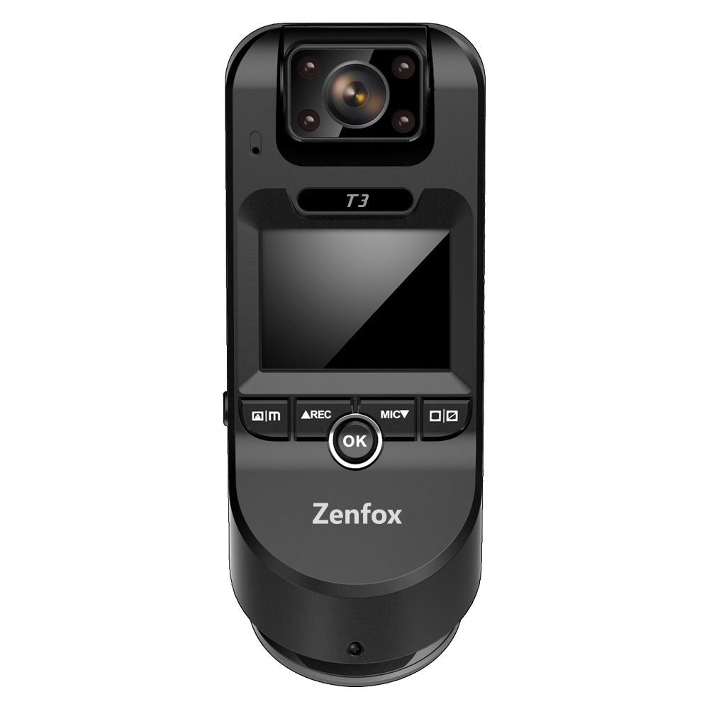Black Zenfox T3 2K 3CH Triple Channel Dash Cam Car DVR 1080P Rear Camera Sony Starvis IMX335 Video Recording Support 2.4GHz 5GHz Wifi