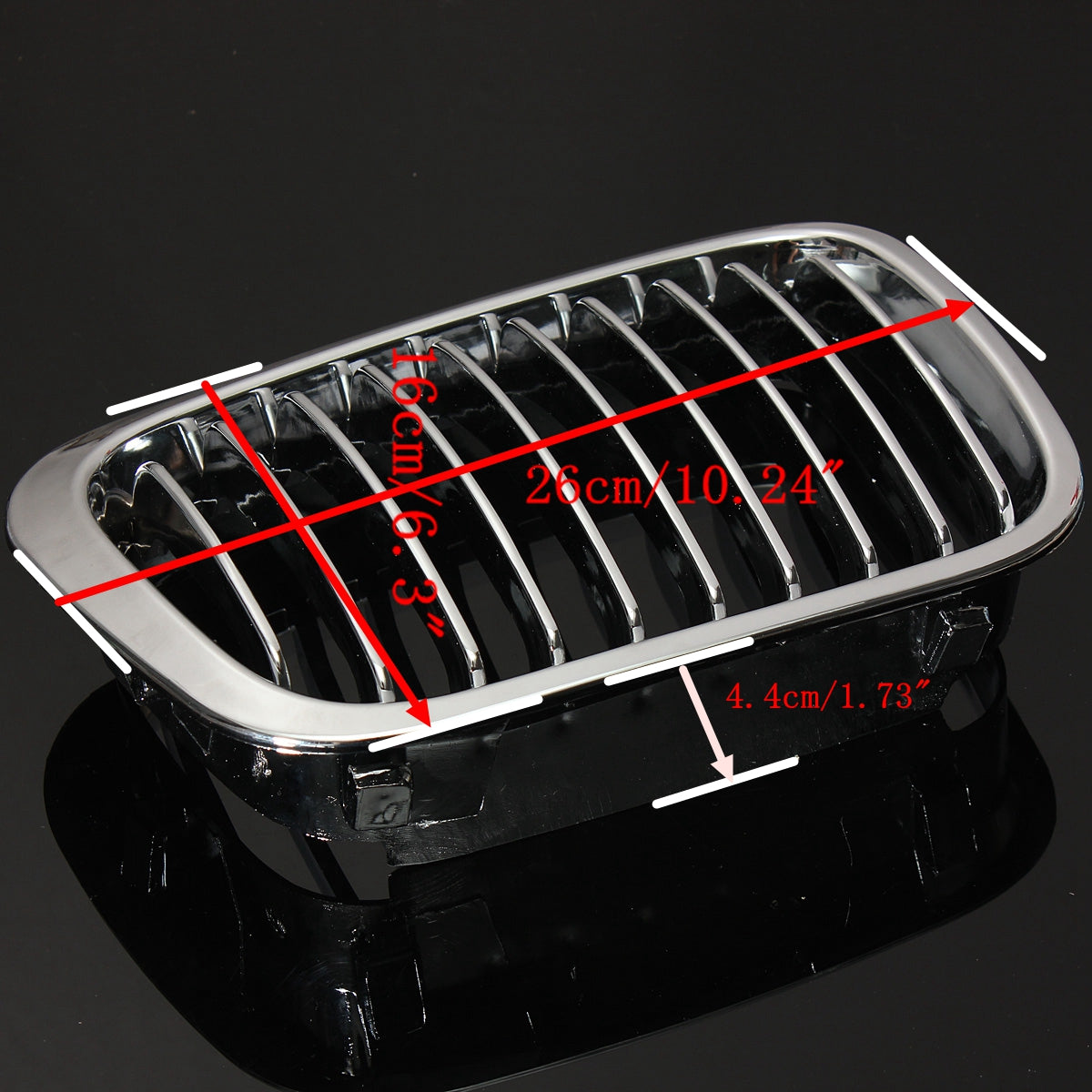 Front Kidney Chrome Glossy Grill Grille For BMW E46 3 Series 4 Door 4 DR 97-01 - Auto GoShop