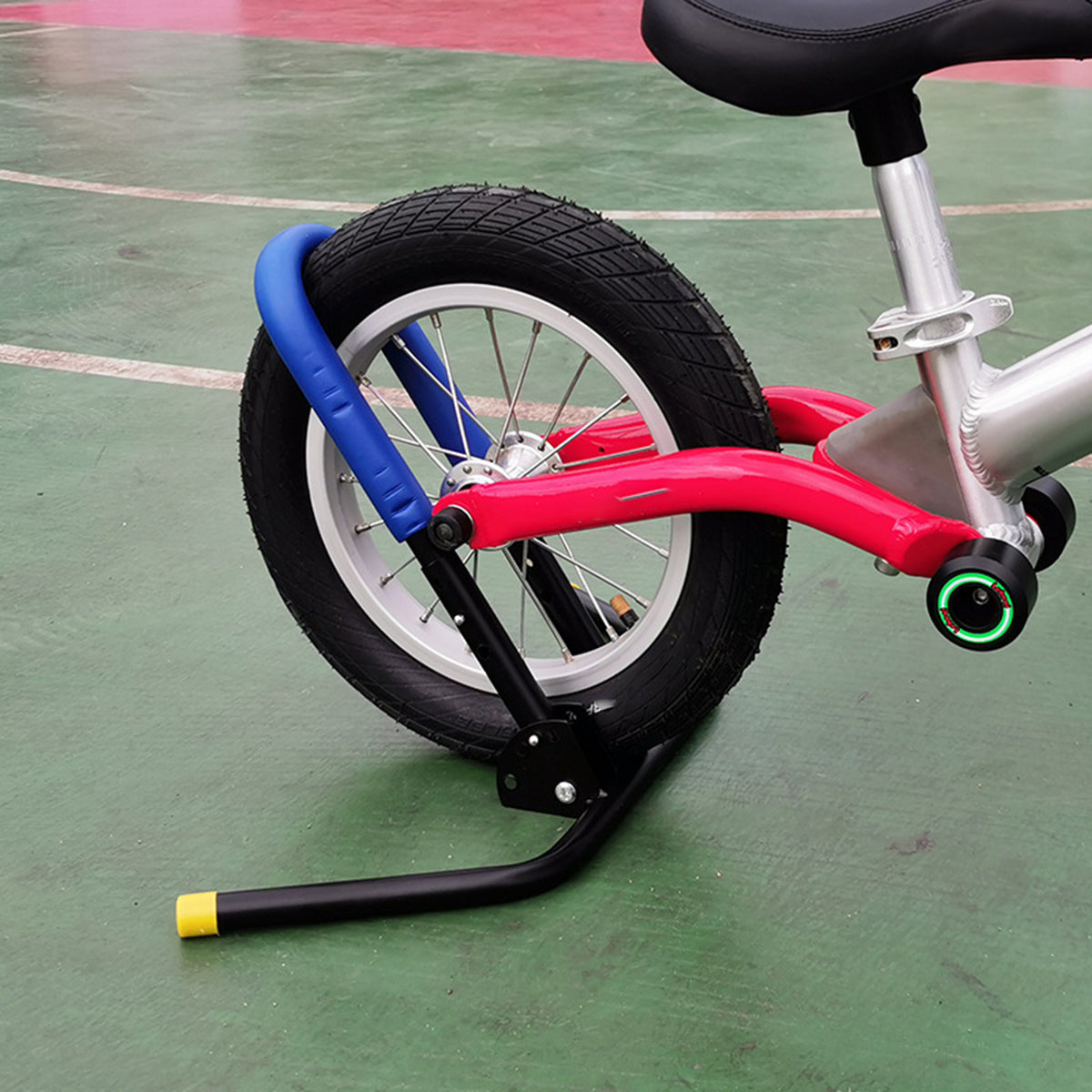 Firebrick Kid Adjustable Bicycle Parking Rack Child Bike Balance Car Auxiliary Metal Frame