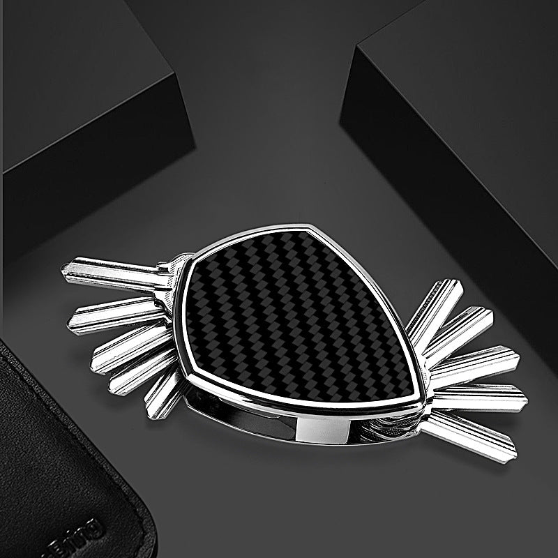 Carbon fiber aluminum alloy key clip (Shield X Black) - Auto GoShop