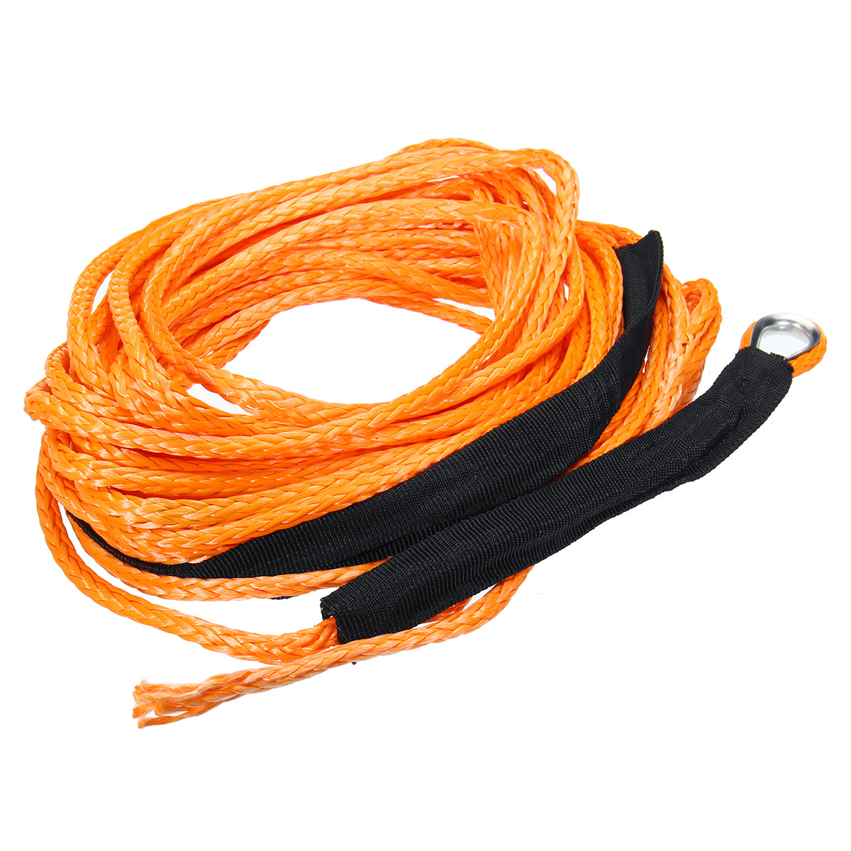 Dark Orange 15m 5500LBs Winch Rope String Line Cable With Sheath Synthetic Towing Rope Car Wash Maintenance String For ATV UTV Off-Road Motorcycle