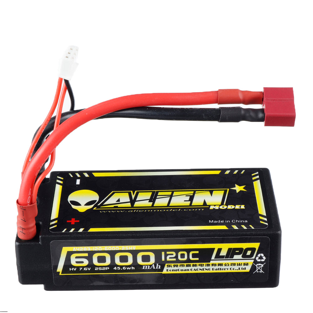 Chocolate ALIENMODEL 7.6V 6000mAh 120C 2S T Deans Plug Lipo Battery for RC Car
