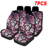 1/2/7PCS Print Universal Front Car Seat Cover Steering Wheel Cover Fit Seat Cushions - Auto GoShop