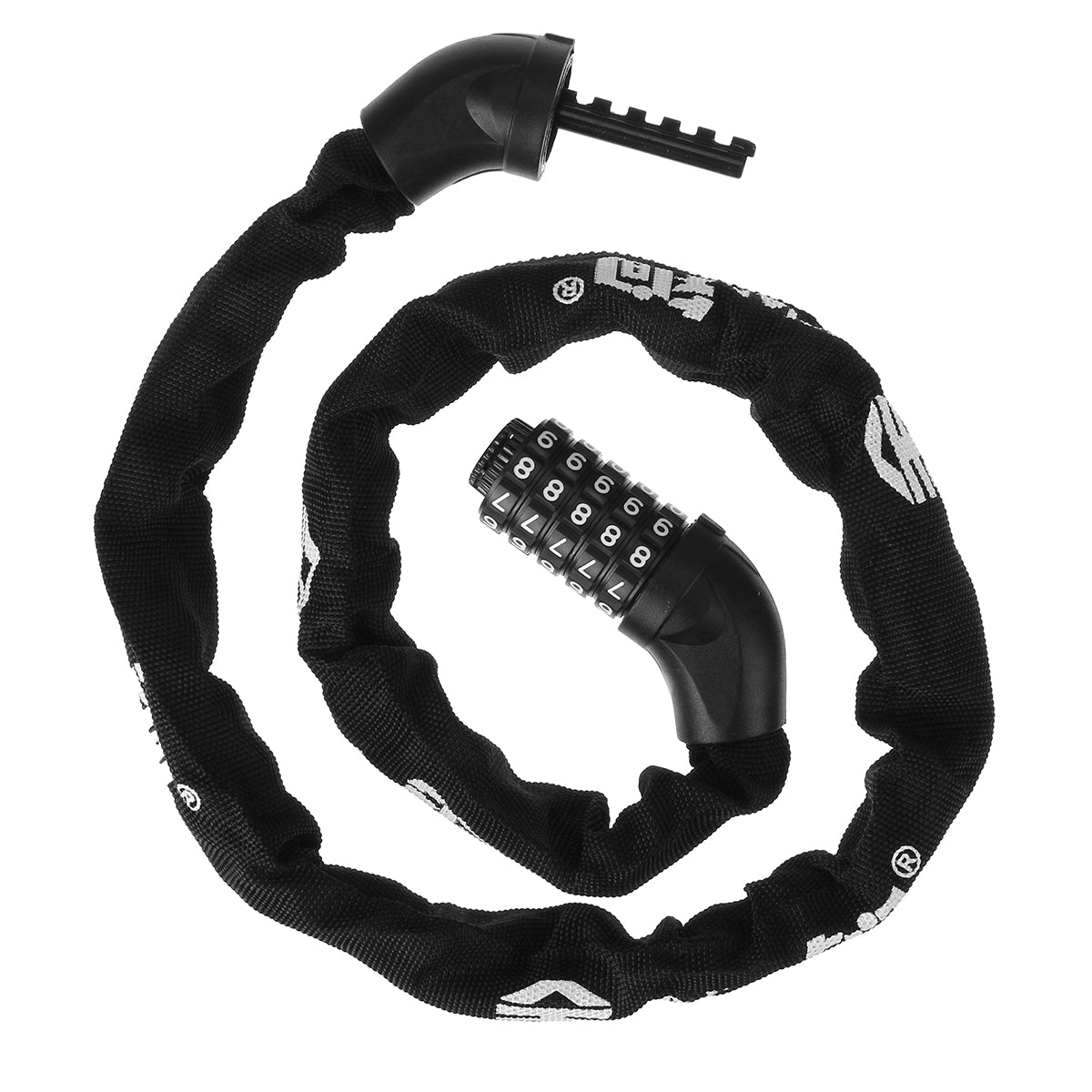 Black 5 Digit Combination Bike Chain Lock Strong Heavy Duty Security Bicycle Locks