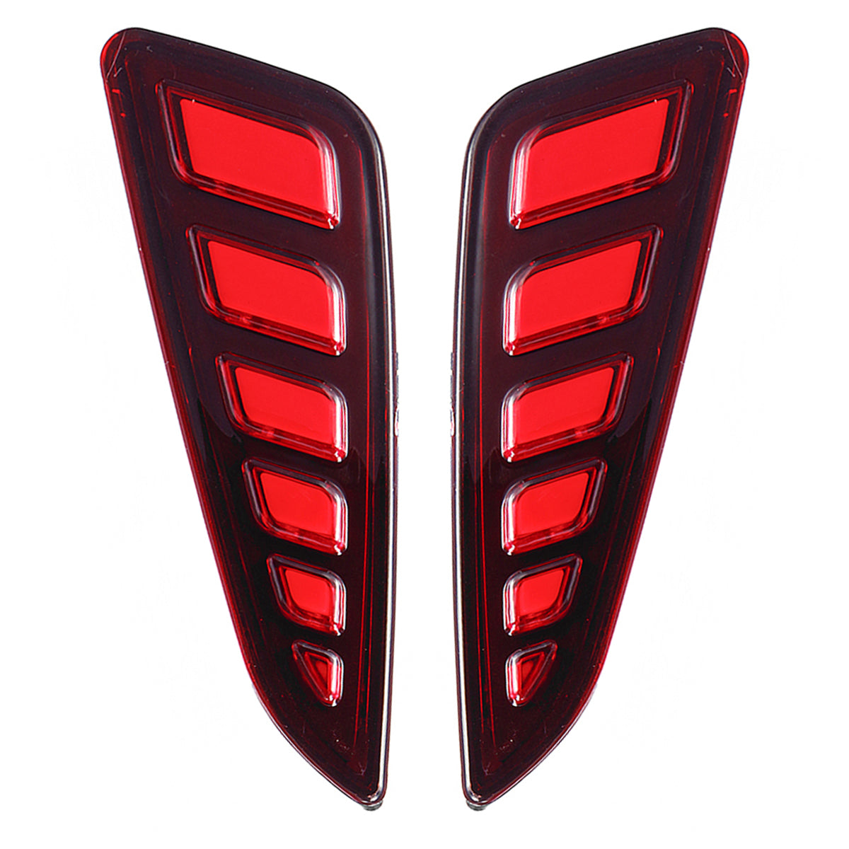 Red Pair LED Rear Bumper Reflector Driving Brake Lights for Toyota C-HR 2016-2020