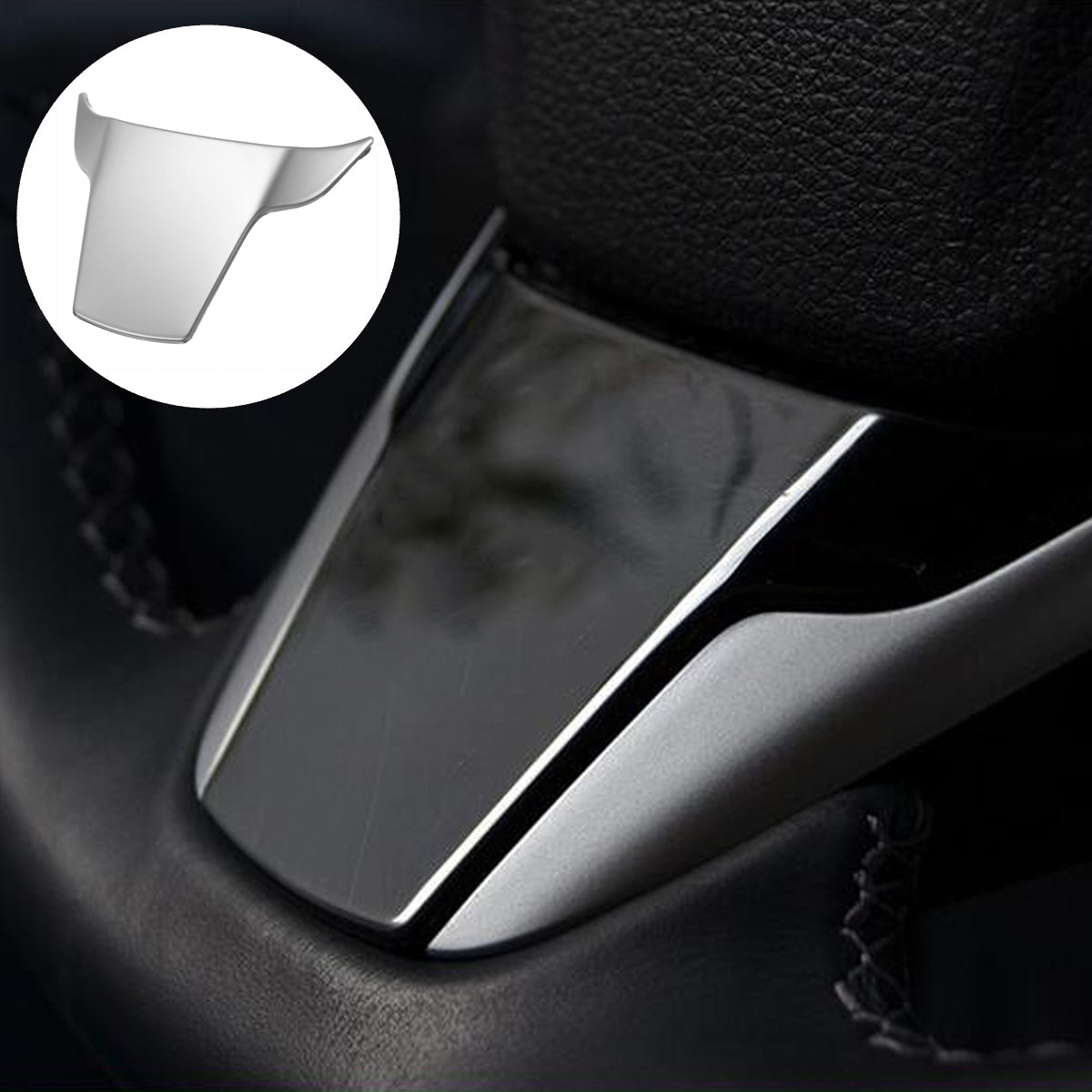 Dark Slate Gray Stainless Steel Steering Wheel Cover Trims for Honda CRV 2017 2018 Accessories