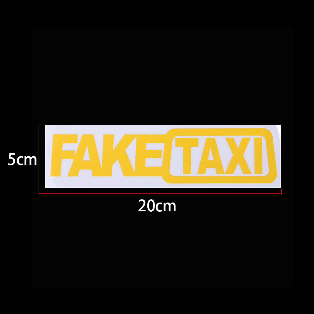Goldenrod Fake taxi drift sign funny car sticker (Yellow)