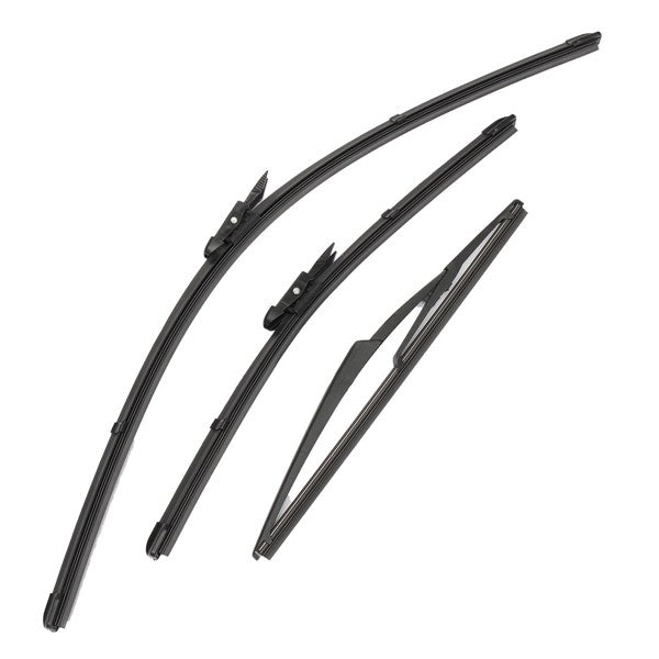 Dark Slate Gray Two Front Wiper Blades & One Rear Wiper Blade For Nissan Qashqai 2007-2013
