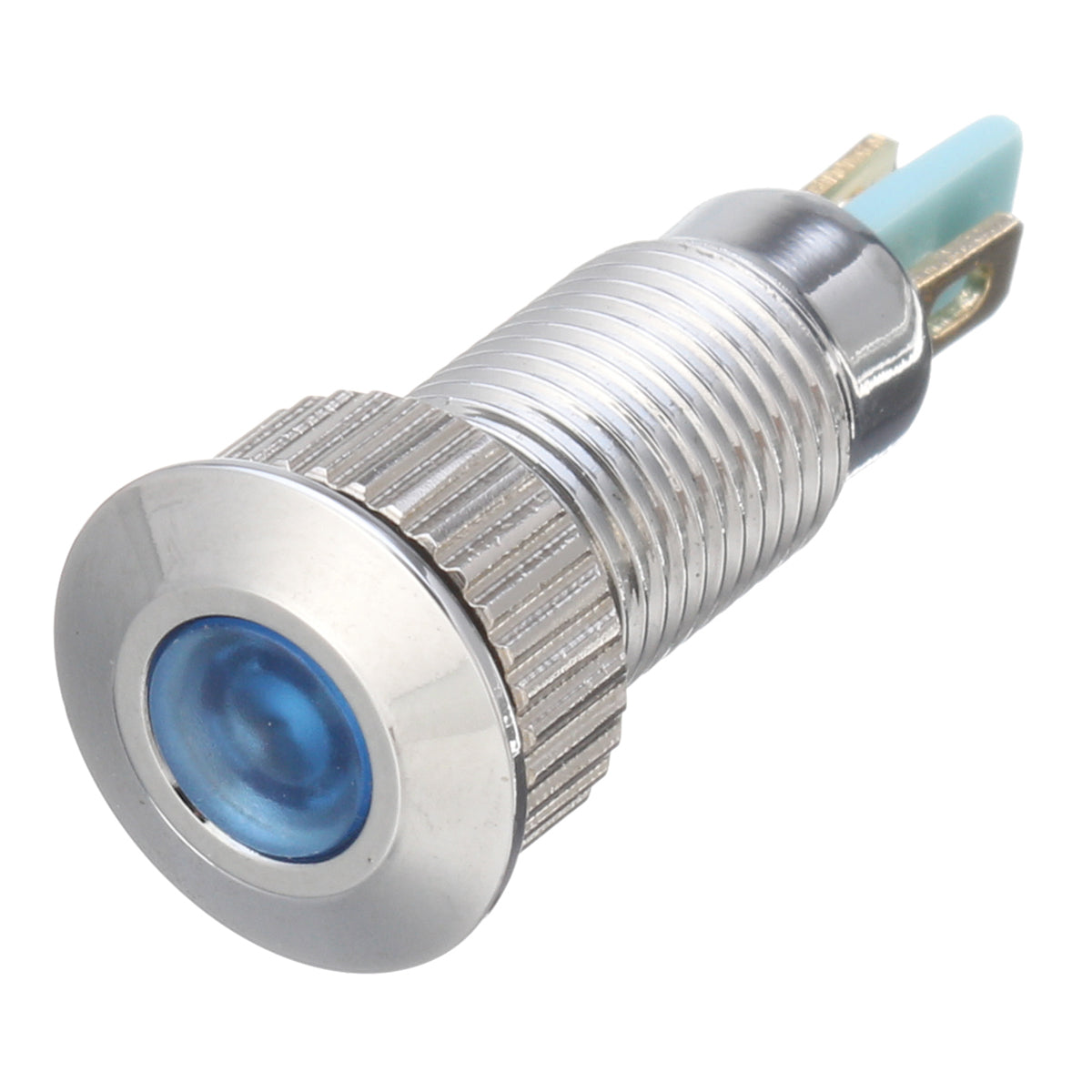 Gray 12V Metal 8mm LED Panel Dash Lamp Warning Light Indicator Waterproof