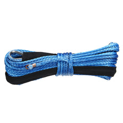 Steel Blue 15m 5500LBs Winch Rope String Line Cable With Sheath Synthetic Towing Rope Car Wash Maintenance String For ATV UTV Off-Road Motorcycle