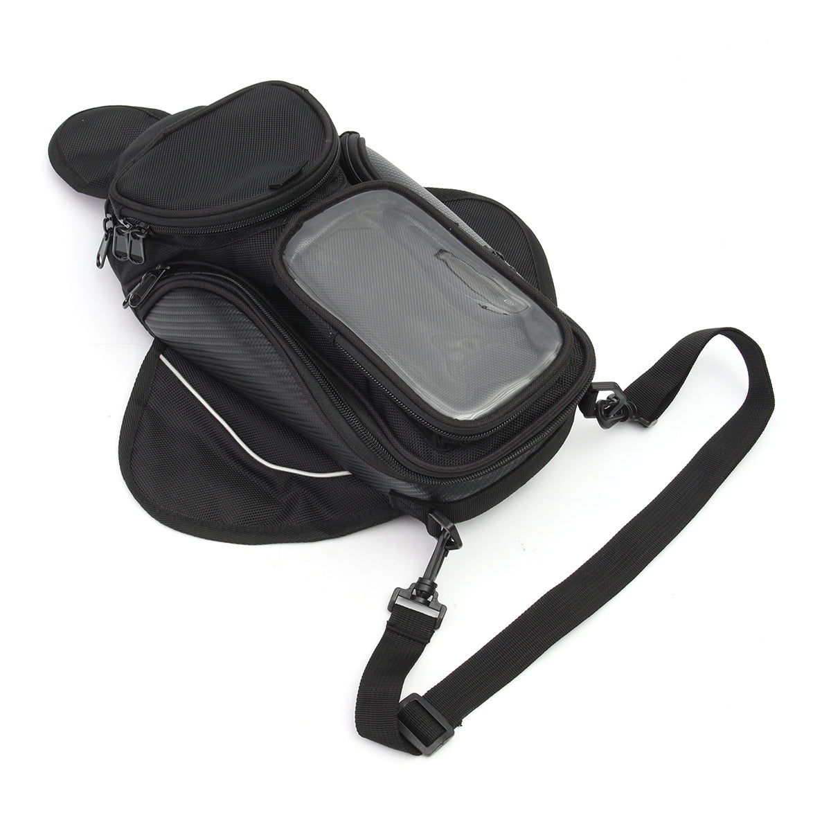 Dark Slate Gray Motorcycle Oil Fuel Tank Bag Magnetic Saddle Bag with Bigger Phone Window 36x48.5cm