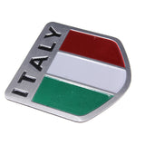 Sea Green Italy Flag Alloy Metal Auto Racing Sports Emblem Badge Decal Sticker