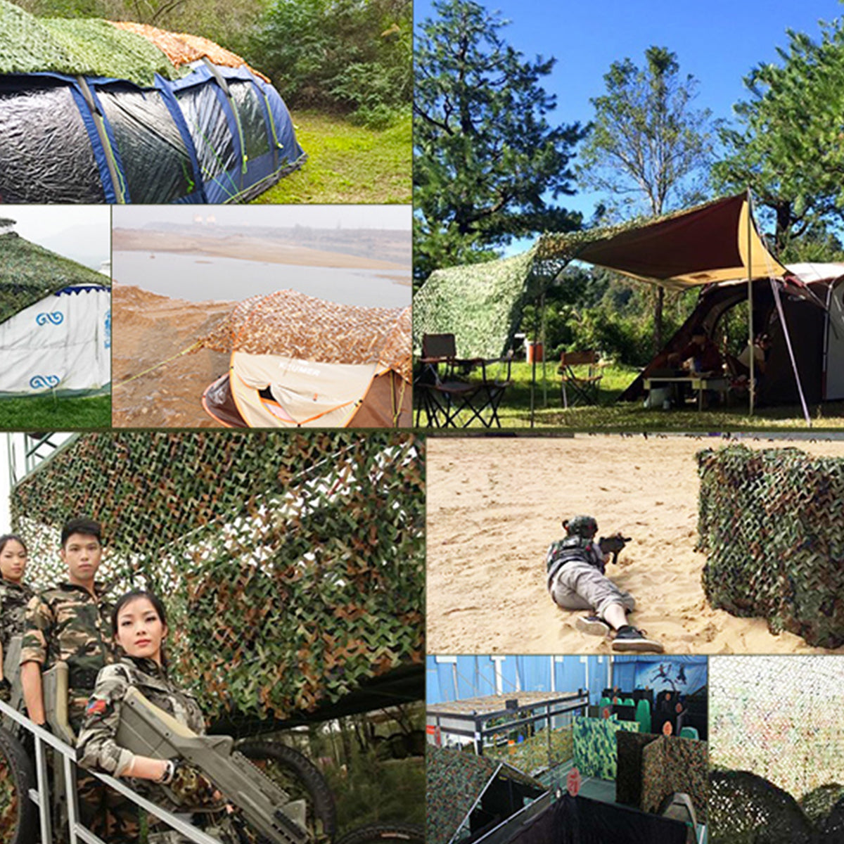 Bisque 5mx2.5m Camo Netting Camouflage Net for Car Cover Camping Woodland Military Hunting Shooting
