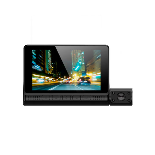 Black 4Inch 1080P Car DVR HD 3 Lens Dash Cam Vehicle Video Recorder Rearview Camera