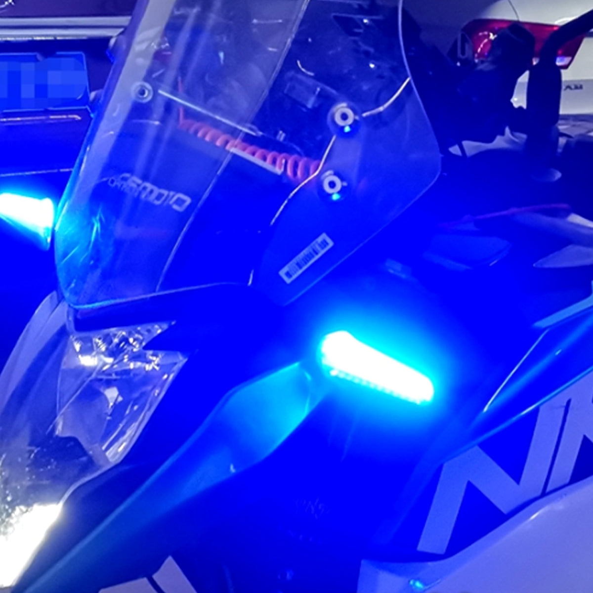Blue Pair Motorcycle Dynamic LED Turn Signal Indicator + Neon Glow EL DRL Stop Lights