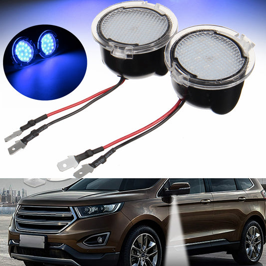 Snow Pair White LED Side View Mirror Puddle Light for Ford Edge Mondeo Focus C-Max Kuga S-Max